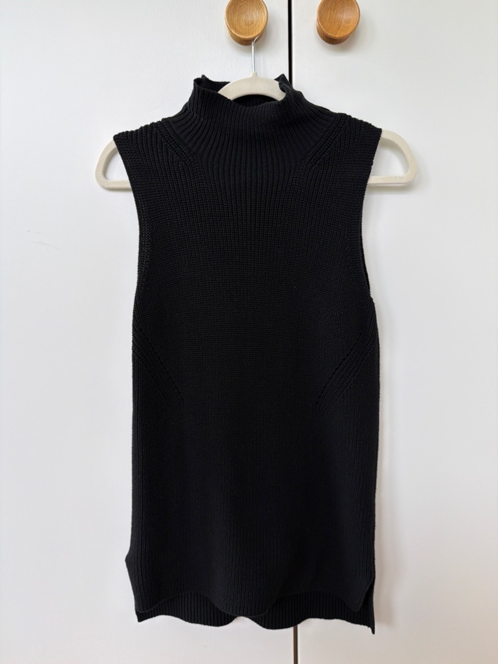 525 America Black Sleeveless Knit Turtleneck Tunic